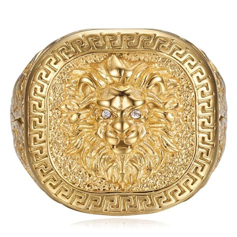 Versace Unisex Ring, Löwenkopf, ungebrauchter Zustand mit 